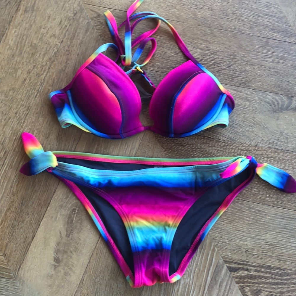 SOLD Victoria’s Secret Rainbow 🌈 Push Up Bikini